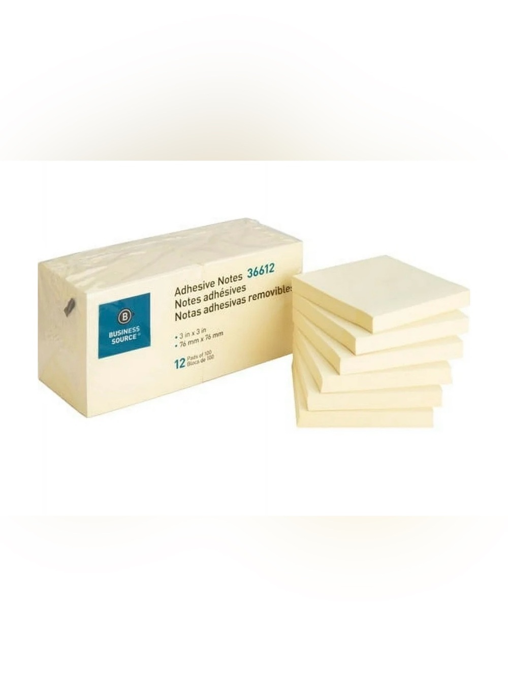 Set of 2 Yellow Adhesive Notes - 3 x 3 Sticky Notes 12 Pads each set